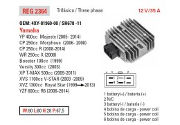 DZE REGULATOR NAPIĘCIA CAN AM; HONDA TRX 500FA/FGA '01-'04; KAWASAKI KVF 650/750 BRUTE FORCE '05-'13; SUZUKI LT-A 400/500/700/75 DZE ELEKTRYKA