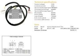 DZE REGULATOR NAPIĘCIA HONDA CB 1100 SF (X11) '00-'03 (31600-MCC-601) (SH579C-12) (12V/35A) DZE ELEKTRYKA