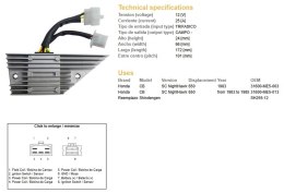 DZE REGULATOR NAPIĘCIA HONDA CB 650SC NIGHTHAWK '83-'85 (31600-ME5-003) (SH255-12) DZE ELEKTRYKA