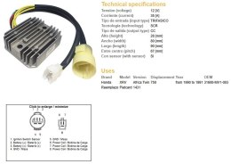 DZE REGULATOR NAPIĘCIA HONDA XRV 750 AFRICA TWIN '90-'91 (OEM-31600-MV1-003) (35A) DZE ELEKTRYKA