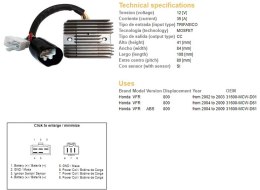 DZE REGULATOR NAPIĘCIA HONDA VFR 800 '02-'09 (35A) (31600-MCW-D61) (ESR438) DZE ELEKTRYKA