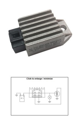 DZE REGULATOR NAPIĘCIA KYMCO 50 AGILITY; PEOPLE; SUPER 9; TOP BOY (12V/8A) (ESR019) DZE ELEKTRYKA