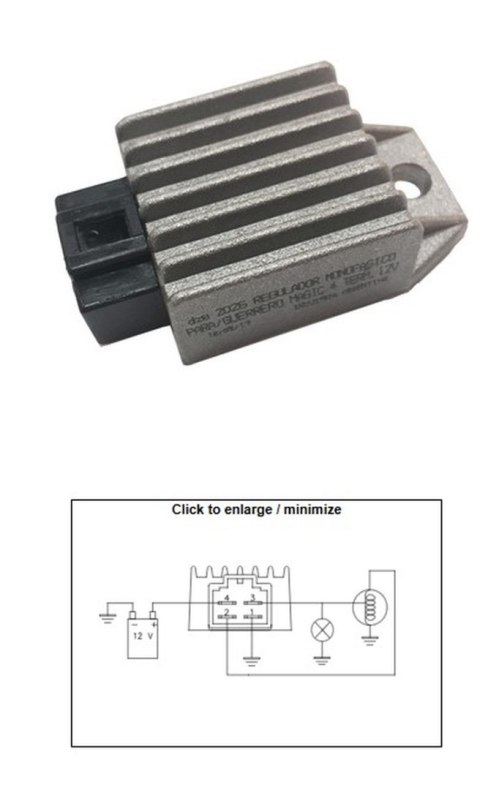 DZE REGULATOR NAPIĘCIA KYMCO 50 AGILITY; PEOPLE; SUPER 9; TOP BOY (12V/8A) (ESR019) DZE ELEKTRYKA