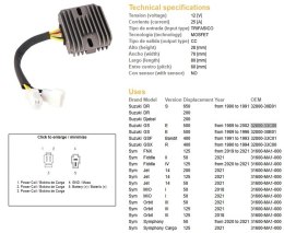 DZE REGULATOR NAPIĘCIA SUZUKI GSF 400 BANDIT '90-'94; GS 500E '89-'02; DR 650S '90-'91 (ESR170) (32800-33C00) DZE ELEKTRYKA