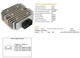 DZE REGULATOR NAPIĘCIA YAMAHA FZ6 '04-'09; FAZER 600 '04-'09 (ESR269) (5VX-81960-00-00) DZE ELEKTRYKA