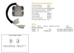 DZE REGULATOR NAPIĘCIA YAMAHA XT 600Z TENERE '83-'86 (34L-81960-A0) (SH522G-12) DZE ELEKTRYKA