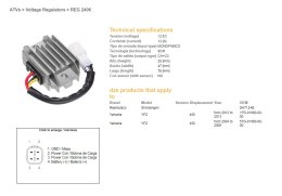 DZE REGULATOR NAPIĘCIA YAMAHA YFZ 450 '04-'09; YFZ 450 '12-'13 (SH712AB) (5TG-81960-00-00) (1PD-81960-00-00) (12A) DZE ELEKTRYKA