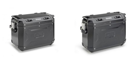 KAPPA 2025/05 KUFRY BOCZNE 37L PRAWY I 48L LEWY MONOKEY CAM SIDE KVG48B KVG37B K'VOYAGER ALUMINIOWE KOLOR CZARNY ANODOWANY BLACK KAPPA