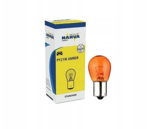NARVA ŻARÓWKA 21W 12V BAU15S PY21W (ORANGE) - POMARAŃCZOWA KIERUNKOWSKAZ 1 SZTUKA NARVA