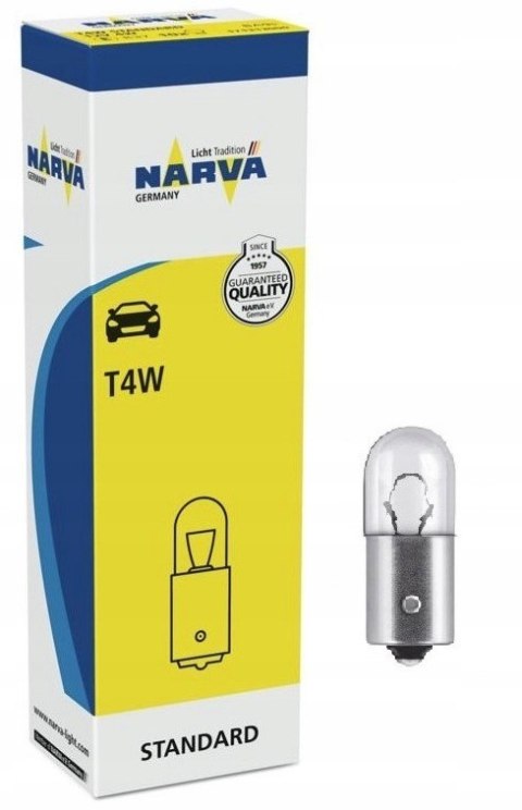 NARVA ŻARÓWKA T4W 12 4W BA9S (POSTOJÓWKA - ŚWIATŁO POSTOJOWE - POZYCYJNE) NARVA