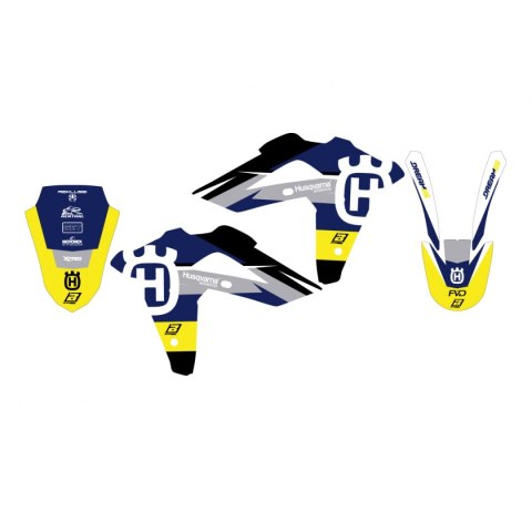 BLACKBIRD KOMPLET NAKLEJEK (OKLEIN) HUSQVARNA TE/TC 250/450/510 '05-'07 DREAM 5 KOLOR NIEBIESKI ŻÓŁTY BLACKBIRD