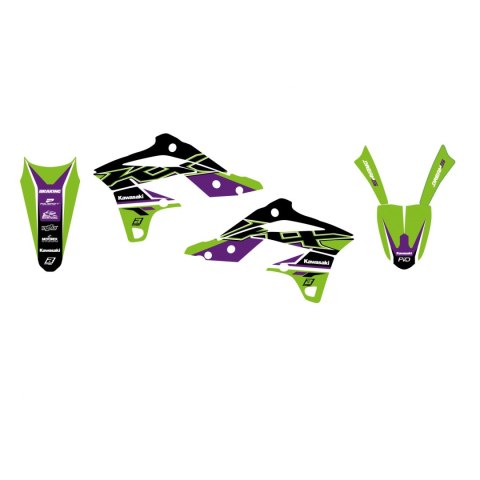 BLACKBIRD KOMPLET NAKLEJEK (OKLEIN) KAWASAKI KX 250F '13-'16 DREAM 4 KOLOR ZIELONY CZARNY BLACKBIRD