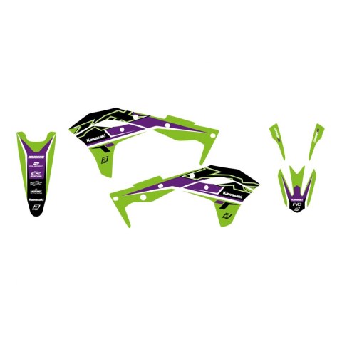BLACKBIRD KOMPLET NAKLEJEK (OKLEIN) KAWASAKI KX 250F '17-'20 DREAM KOLOR ZIELONY CZARNY BLACKBIRD