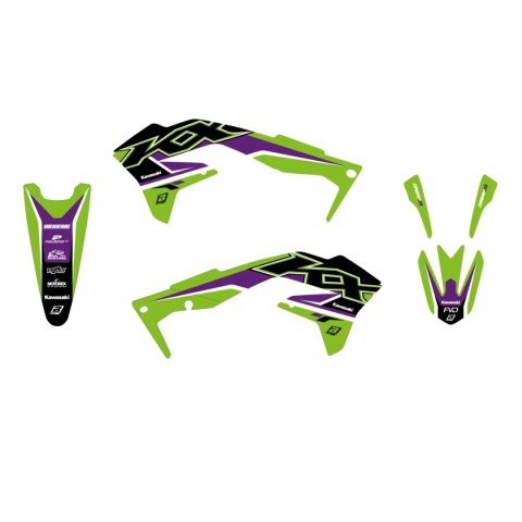 BLACKBIRD KOMPLET NAKLEJEK (OKLEIN) KAWASAKI KX 450F '16-'18 DREAM 5 KOLOR ZIELONY CZARNY BLACKBIRD