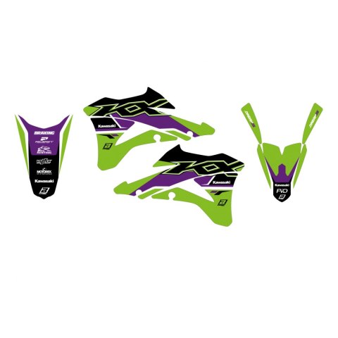 BLACKBIRD KOMPLET NAKLEJEK (OKLEIN) KAWASAKI KX 85 '14-'21 DREAM 5 KOLOR ZIELONY CZARNY BLACKBIRD