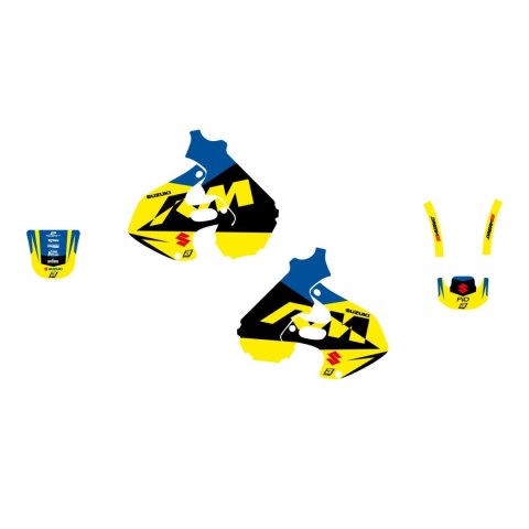 BLACKBIRD NAKLEJEK (OKLEIN) SUZUKI RM 125/250 '96-'00 DREAM 5 KOLOR NIEBIESKI ŻÓŁTY CZARNY BLACKBIRD