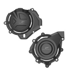 POLISPORT ZESTAW OSŁONA POKRYWY (DEKLA) ALTERNATORA ORAZ OSŁONA POKRYWY SPRZĘGŁA (IBEX) CF MOTO 450MT '24-'25 KOLOR CZARNY POLISPORT