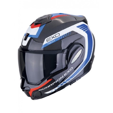 SCORPION KASK SZCZĘKOWY (SZCZĘKA DO TYŁU) EXO-TECH CARBON COSY BLACK/BLUE/RED KOLOR CZARNY/NIEBIESKI/CZERWONY ROZMIAR XL SCORPION