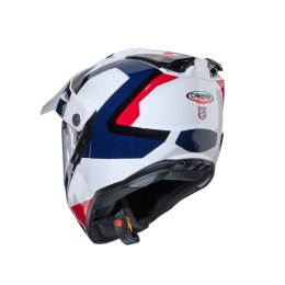 CABERG KASK OFFROAD / TRAIL / ADVENTURE DUOSPORT (DUAL) TANAMI SCRAM Z SZYBKĄ I BLENDĄ KOLOR BIAŁY/CZERWONY/NIEBIESKI (HONDA - H CABERG