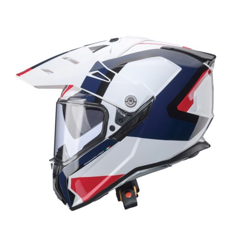 CABERG KASK OFFROAD / TRAIL / ADVENTURE DUOSPORT (DUAL) TANAMI SCRAM Z SZYBKĄ I BLENDĄ KOLOR BIAŁY/CZERWONY/NIEBIESKI (HONDA - H CABERG