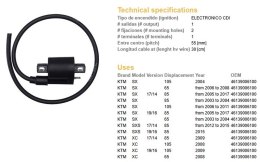 DZE CEWKA ZAPŁONOWA KTM SX 65/85/105 '06-'17; XC 65/85/105 '08-'09 (OEM:46139006100) DZE ELEKTRYKA