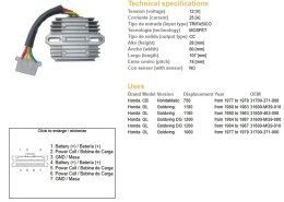DZE REGULATOR NAPIĘCIA HONDA GL 1000 '77-'79; GL1100 '80-'83; GL1200 '84-'87 (ESR290) DZE ELEKTRYKA