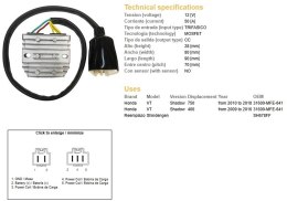 DZE REGULATOR NAPIĘCIA HONDA VT 750C SHADOW '10-'18 (31600-MFE-641) (50A) (MOSFET) DZE ELEKTRYKA