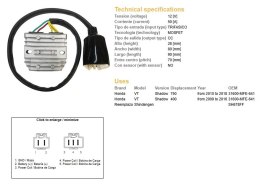 DZE REGULATOR NAPIĘCIA HONDA VT 750C SHADOW '10-'18 (31600-MFE-641) (50A) (MOSFET) DZE ELEKTRYKA