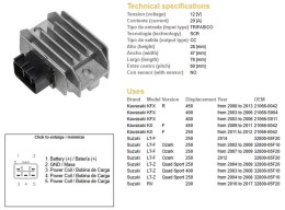 DZE REGULATOR NAPIĘCIA KAWASAKI KX 250F '11-'12; KX 450F '09-'11; KFX 400 '03-'06; KFX 450R '08-'13; SUZUKI LT-F 250 OZARK '02-' DZE ELEKTRYKA
