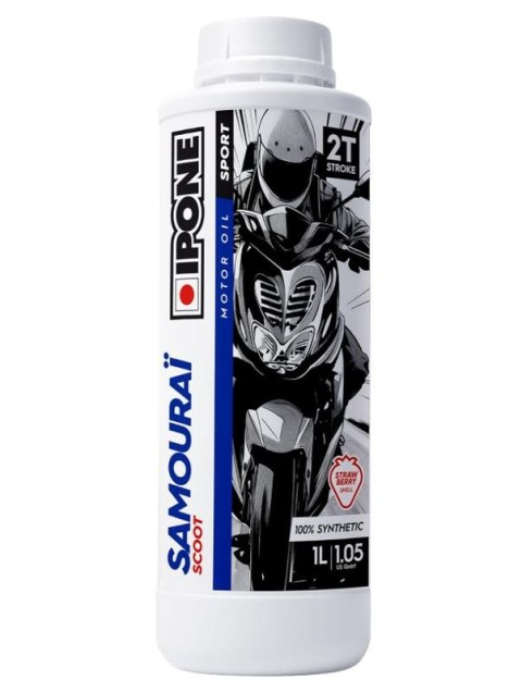 IPONE SAMOURAI SCOOT 2T OLEJ DO MIESZANKI 100% SYNTHETIC 1L (ZAPACH TRUSKAWKOWY) (AKC) (15) ZASTĘPUJE 800118 IPONE