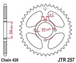 JT ZĘBATKA TYLNA 257 39 HONDA C 50/70 '75-87' (25739JT) (ŁAŃ420) NA ZAMÓWIENIE JT ZĘBATKI