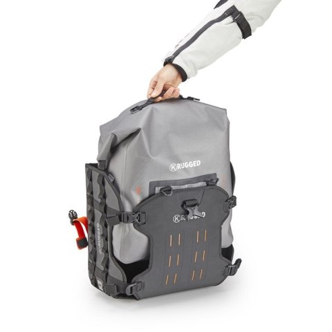 KAPPA 2025/04 TORBY (SAKWY BOCZNE) Z PŁYTĄ MONOKEY 100% WODOSZCZELNE KOLOR CZARNO SZARY (K' RUGGED) (PARA) KAPPA