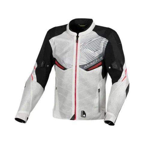 MACNA WYPRZEDAŻ KURTKA FOXTER MOTORCYCLE JACKET LIGHT GREY/BLACK KOLOR JASNY SZARY/CZARNY ROZMIAR L MACNA