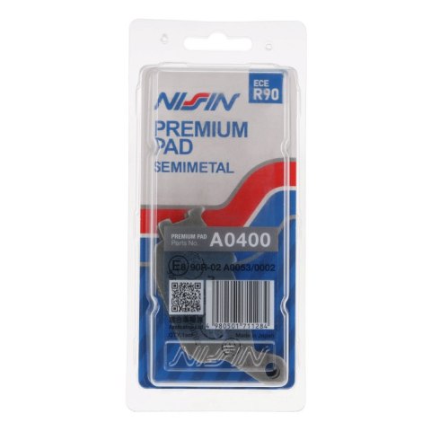 NISSIN KLOCKI HAMULCOWE KH174 PREMIUM SEMI-METALLIC (SPIEK METALICZNY) (ECE R90) (MADE IN JAPAN) (2P-244NS) NISSIN