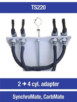 OPTIMATE TECMATE ADAPTER DO SYNCHRONIZATORÓW GAŹNIKA SYNCHROMATE ORAZ CARBMATE Z 2 NA 4 CYLINDRY TECMATE