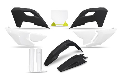 UFO 2025/04 KOMPLET PLASTIKÓW (FULL KIT) Z OSŁONAMI TELESKOPÓW (AMORTYZATORÓW) HUSQVARNA TC 125 / 250 '23-'24, FC 250 / 350 / 45 UFO