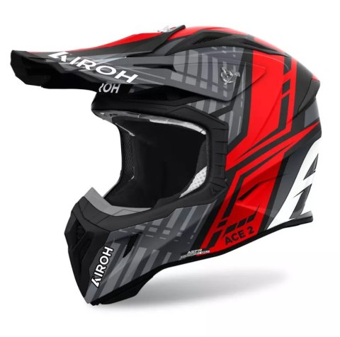 AIROH KASK CROSS / ENDURO / ATV / QUAD AVIATOR ACE 2 PROUD KOLOR CZERWONY/SZARY MAT ROZMIAR S AIROH