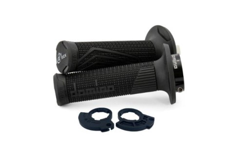 DOMINO MANETKI (GRIPY) OFF ROAD D-LOCK NA JEDNĄ LINKE 2T (Z ADAPTERAMI ROLGAZU - KTM, HUSQVARNA, GASGAS, HONDA, KAWASAKI, SUZUKI DOMINO