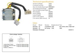 DZE REGULATOR NAPIĘCIA KAWASAKI KZ1300A/B '79-'81 (21066-1007) (SH530-12) (ESR470) DZE ELEKTRYKA