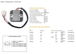 DZE REGULATOR NAPIĘCIA YAMAHA FZS 600 FAZER '98-'99; TDM 850 '93-'96; XVZ 1300 '96-'01 (35A) (ESR360) DZE ELEKTRYKA