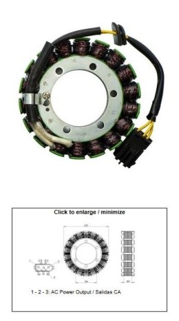 DZE UZWOJENIE ALTERNATORA STATOR BMW F 650GS '08-'12; F 700GS '12-'17; F 800R '10-'18; F 800ST '07-'12; F 800GT '13-'18; F 800GS DZE ELEKTRYKA