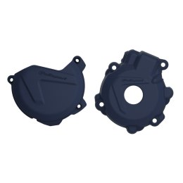 POLISPORT ZESTAW OSŁONA POKRYWY (DEKLA) ALTERNATORA ORAZ OSŁONA POKRYWY SPRZĘGŁA HUSQVARNA FE 250/300 '14-'16 KOLOR NIEBIESKI POLISPORT