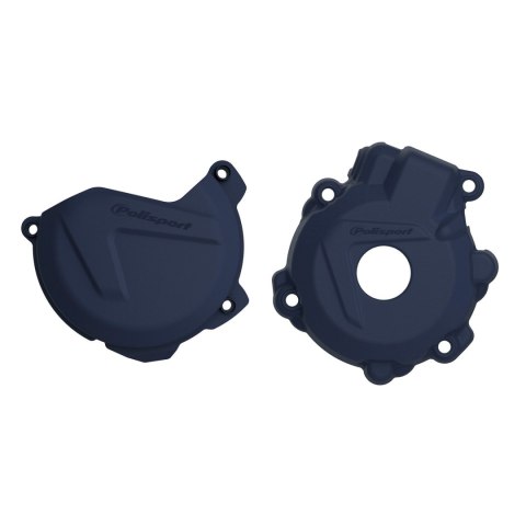 POLISPORT ZESTAW OSŁONA POKRYWY (DEKLA) ALTERNATORA ORAZ OSŁONA POKRYWY SPRZĘGŁA HUSQVARNA FE 250/300 '14-'16 KOLOR NIEBIESKI POLISPORT
