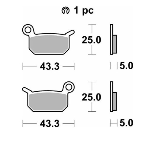 SBS KLOCKI HAMULCOWE NOWOŚĆ KH325 OFF-ROAD RACING SINTER KOLOR ZŁOTY KTM SXE -5 ELECTRIC 19- SX 50 09-, SX 65 04-08, HUSQVARNA E SBS
