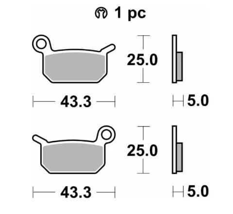 SBS KLOCKI HAMULCOWE NOWOŚĆ KH325 OFF-ROAD SINTER KOLOR ZŁOTY KTM SXE -5 ELECTRIC 19- SX 50 09-, SX 65 04-08, HUSQVARNA EE-5 19- SBS