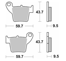 SBS KLOCKI HAMULCOWE NOWOŚĆ KH346 OFF-ROAD CARBON PASUJE DO: HONDA CR/CRF TYŁ SBS