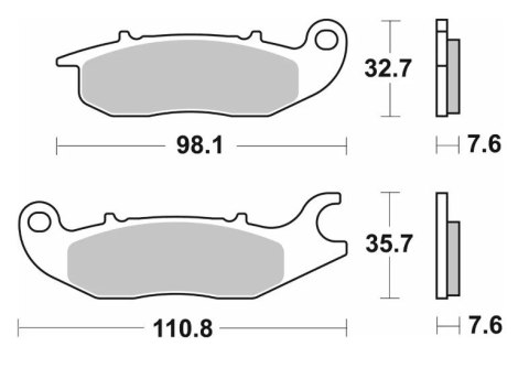 SBS KLOCKI HAMULCOWE NOWOŚĆ KH375 STREET PERFORMANCE (EXCEL) SINTER KOLOR ZŁOTY SBS