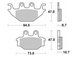 SBS KLOCKI HAMULCOWE NOWOŚĆ KH377 STREET STANDART CERAMIC KOLOR CZARNY YAMAHA MT 125 14-, YZF 125 08-18, TYŁ SBS