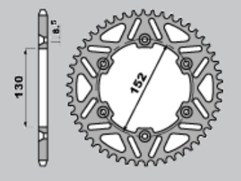 CHT WYPRZEDAŻ ZĘBATKA TYLNA ALUMINIOWA T7075 (ERGAL) 4500 50 APRILIA MXV/RXV/SXV 450/550 '06-'12 (JTR706.50)* (ŁAŃC. 520) KOLOR 