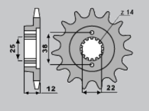 CHT ZĘBATKA PRZEDNIA 495 15 DUCATI 750 PASO 87-90 (495-15)